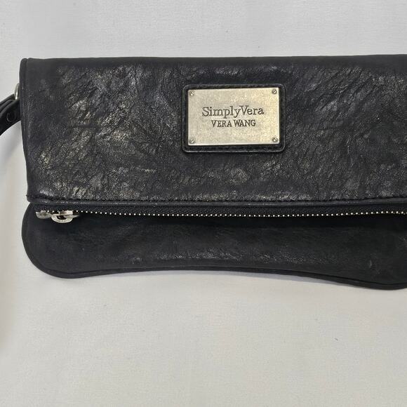Simply Vera  - Vera Wang Leather Black Wristlet with Strap - Picture 4 of 9